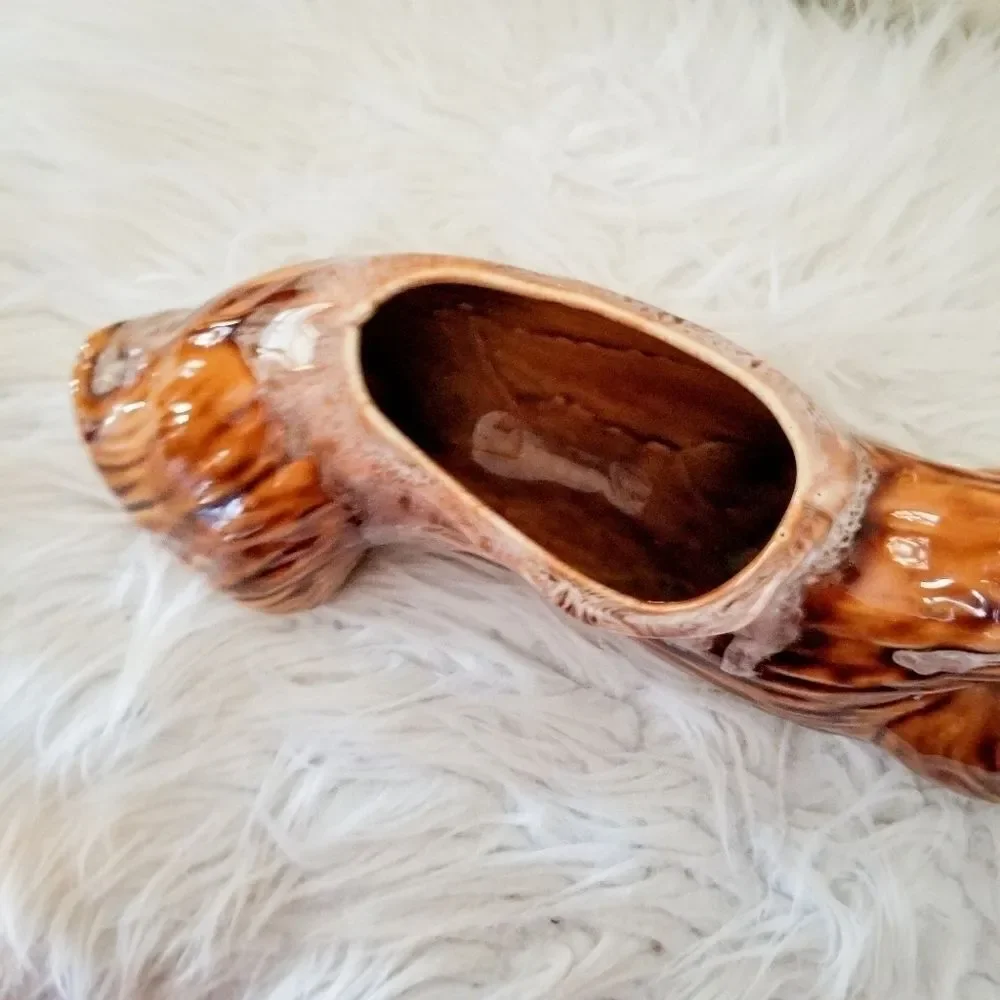 Vintage Mid-century modern planter log USA made
